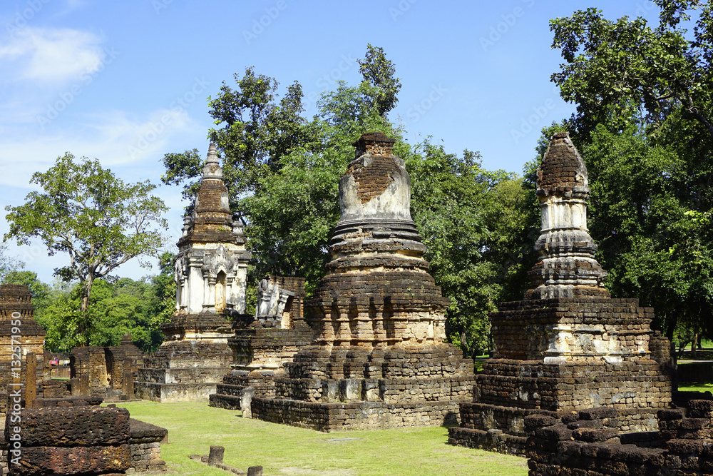 Historical Pagoda Wat chedi seven rows temple Historical Pagoda Wat chedi seven rows temple