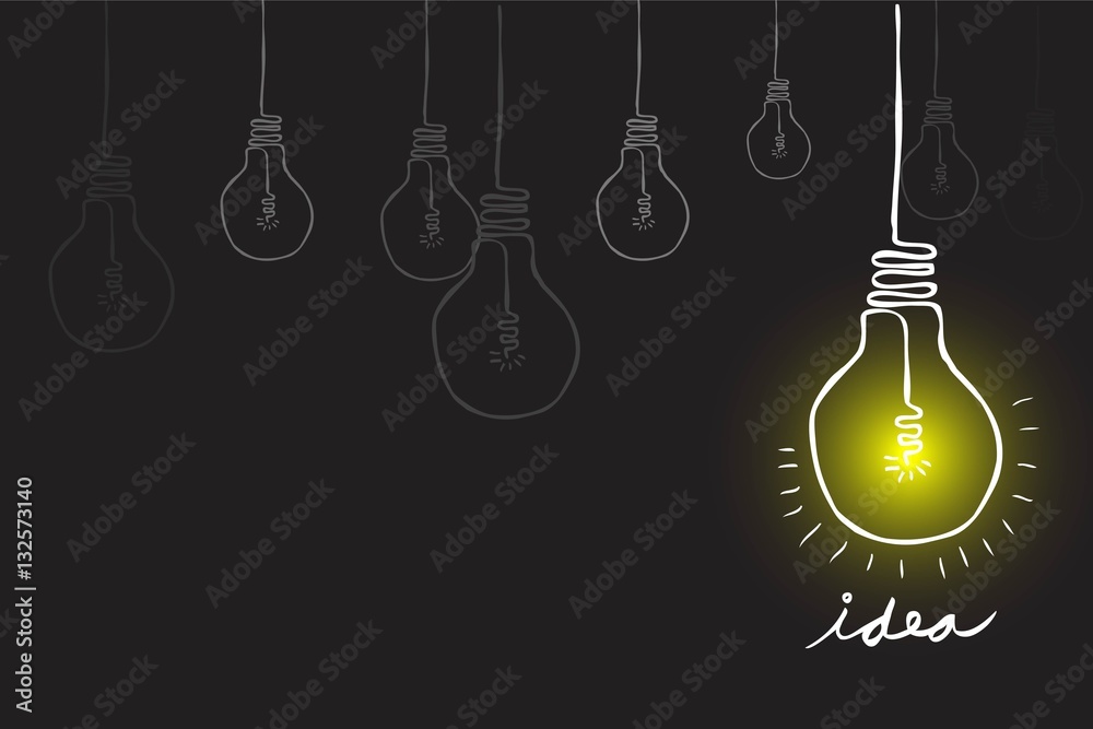 Doodle Lamp - Idea at dark Gray Background
Doodle Lamp - Idea at dark Gray Background