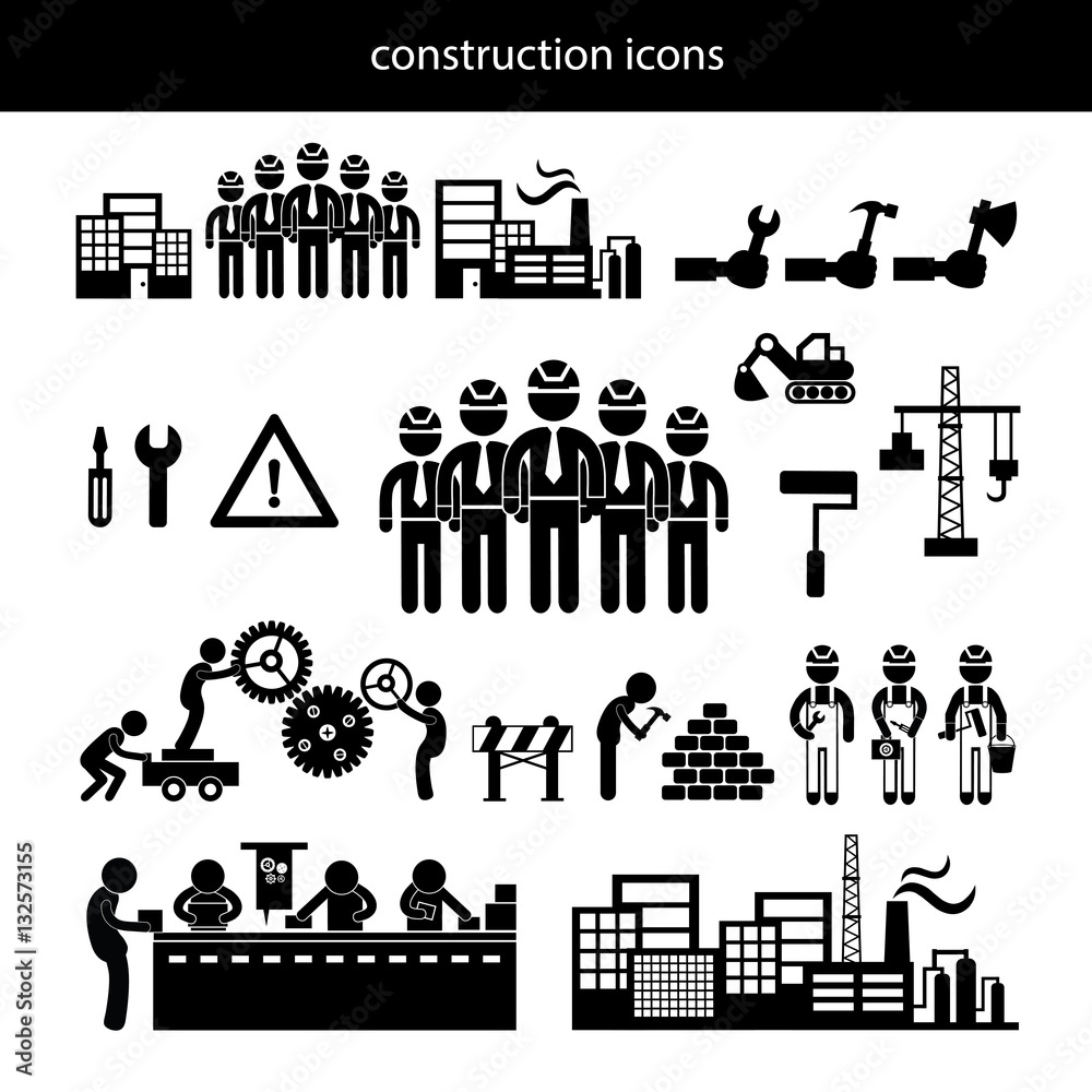 Fototapeta premium under construction in Industry icon