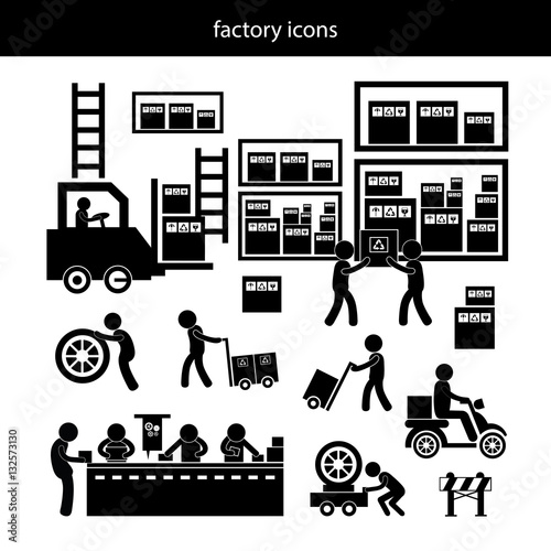 manufacturer and distributor icon for business system