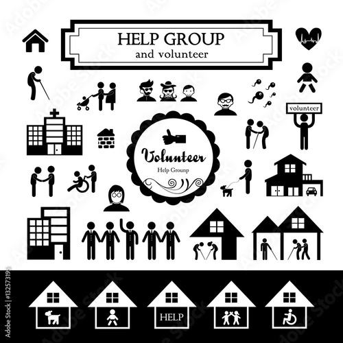 volunteer for non profit social service symbol