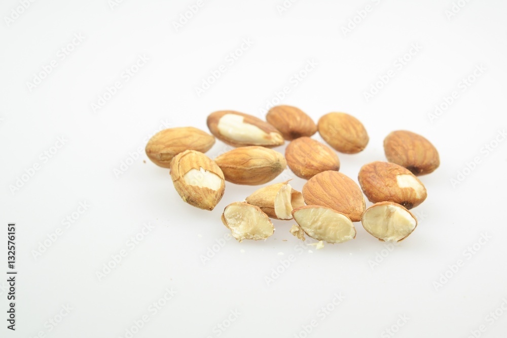 Almonds nut on isolated background. Almonds nut on isolated background.