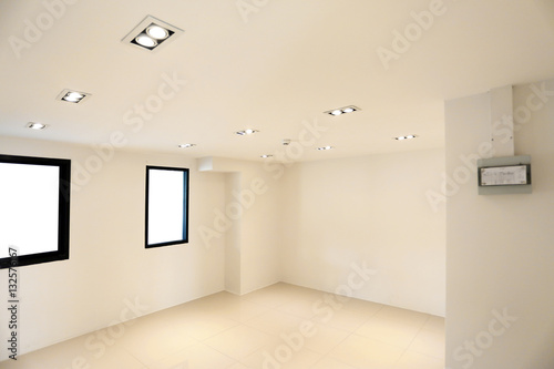 white room emply in Warm white LED light
