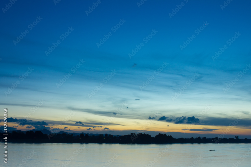 sunset  on the Mekong River