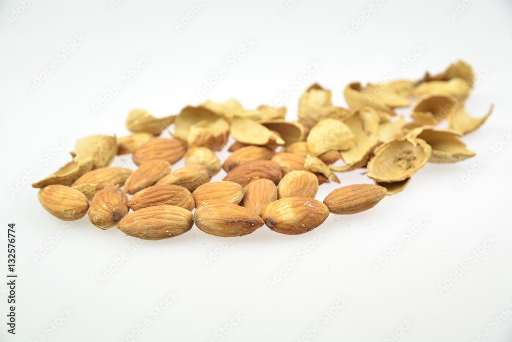 Almonds nut on isolated background. Almonds nut on isolated background.