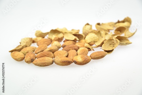 Almonds nut on isolated background.