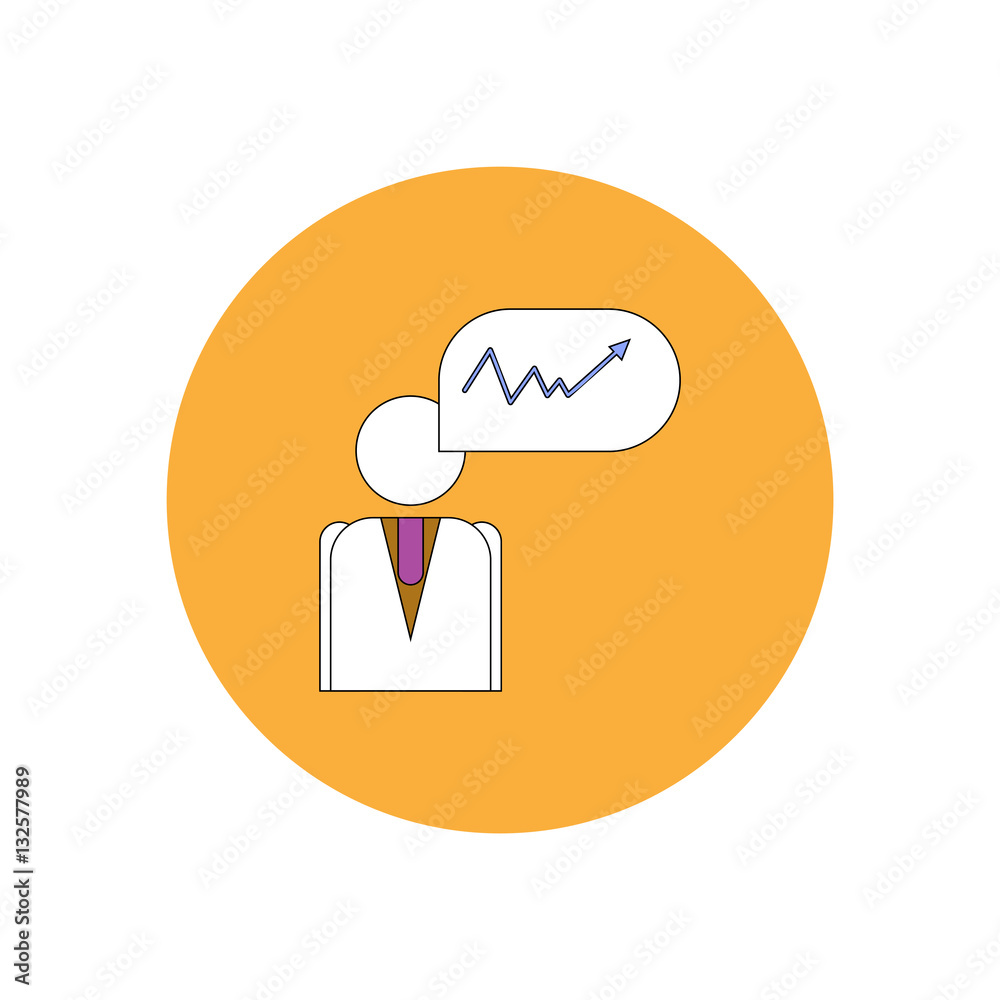 Vector illustration in flat design of progress statistics and man silhouette Vector illustration in flat design of progress statistics and man silhouette