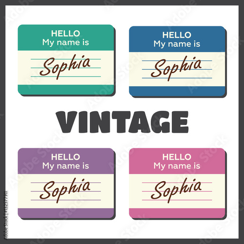 Hello My Name Is... Introduction cards, labels and badges set