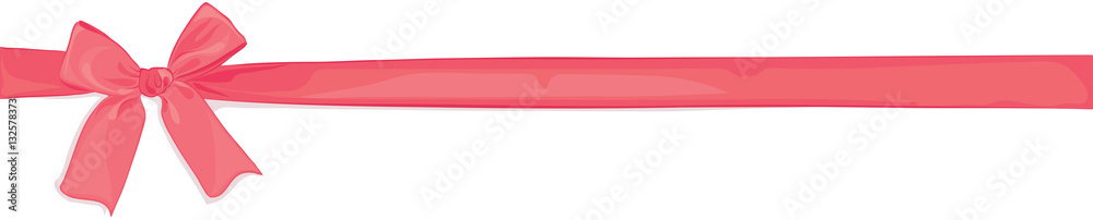 Banner with a bow / Vector illustration, narrow horizontal banner for any holiday Banner with a bow / Vector illustration, narrow horizontal banner for any holiday