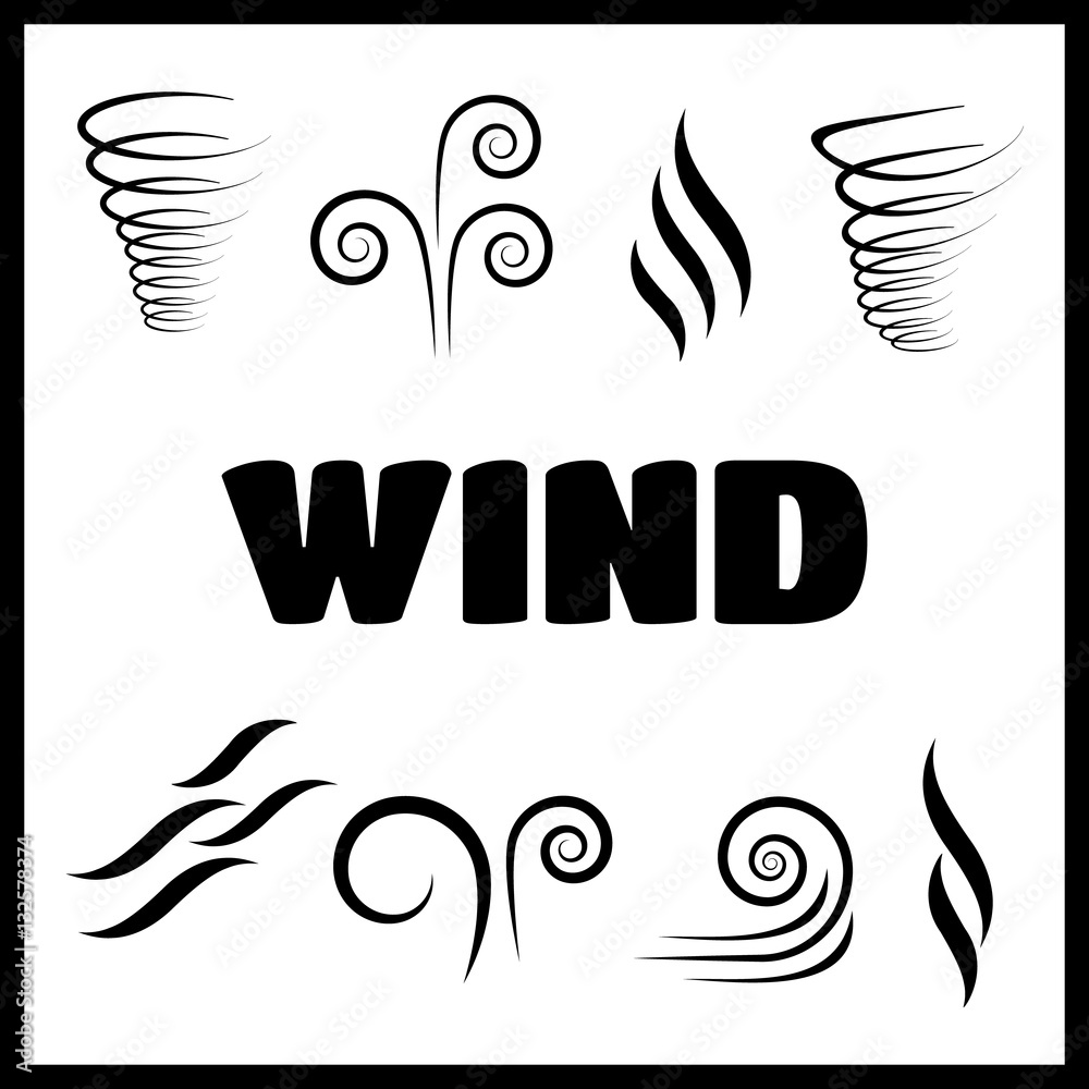 Fototapeta premium Wind icons nature, wave flowing