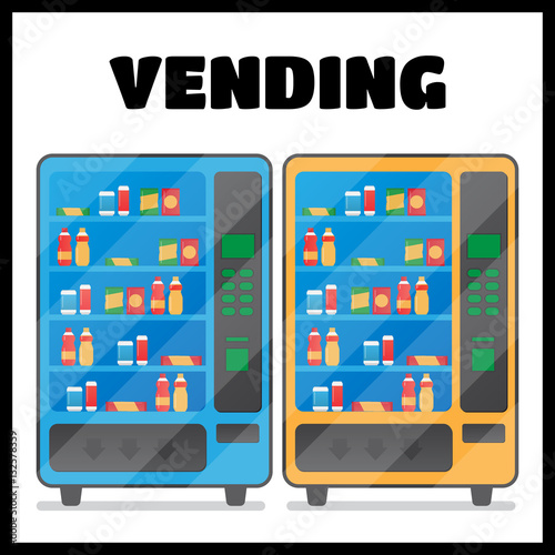 Vending machine with snacks and drinks