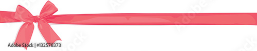 Banner with a bow / Vector illustration, narrow horizontal banner for any holiday