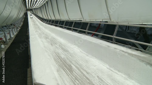 The bobsled and sledge go on the track