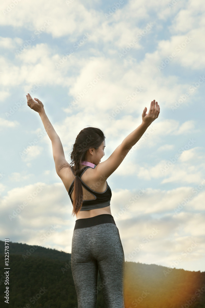 fitness, sport and healthy lifestyle concept - happy teenage wom fitness, sport and healthy lifestyle concept - happy teenage wom
