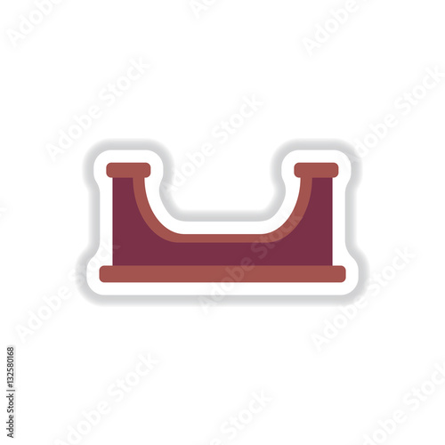 Vector illustration in paper sticker style playground equipment sandbox