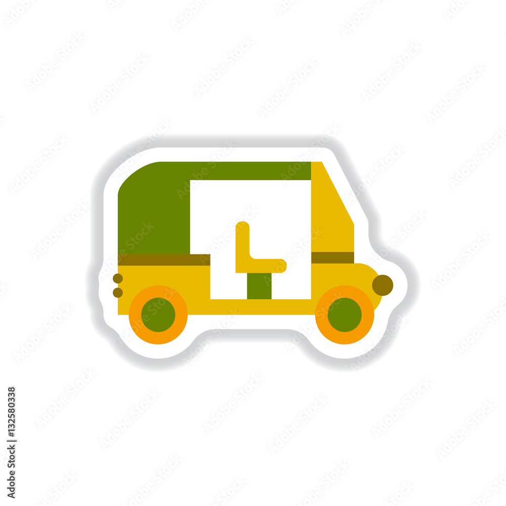 stylish icon in paper sticker style trailer car stylish icon in paper sticker style trailer car