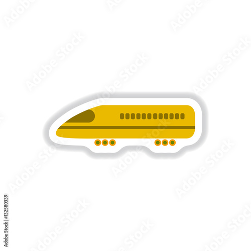 stylish icon in paper sticker style travel airplane