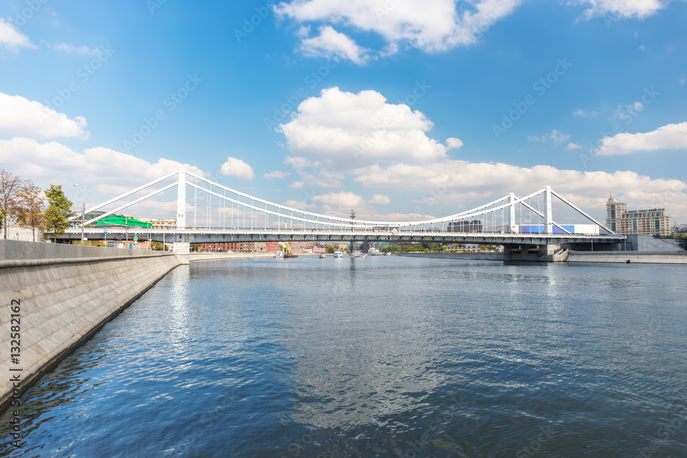 Fototapeta premium Krymsky Bridge across Moskva river.