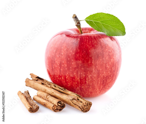 Red apple with cinnamon spice