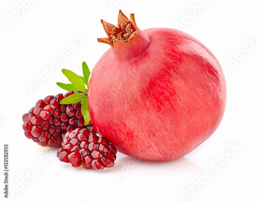 Pomegranate with leaves