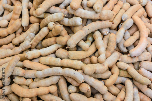 Group of tamarind fruit background