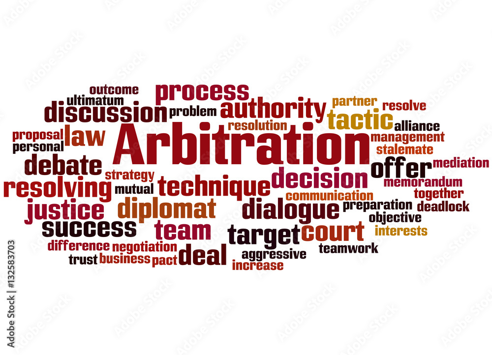 Arbitration, word cloud concept 3