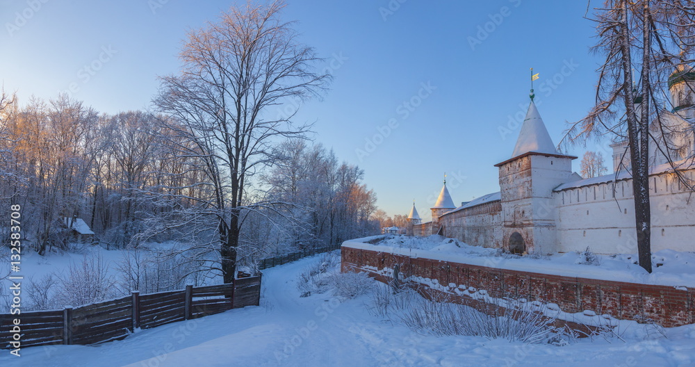 ipatyevsky monastery in winter sky