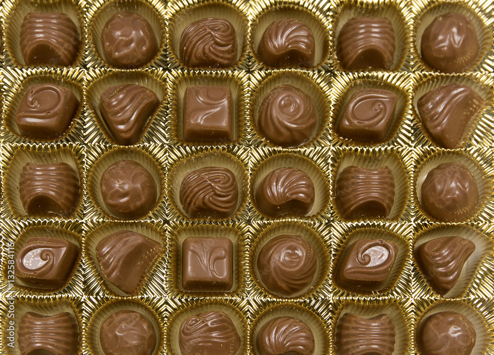 chocolates in a box.