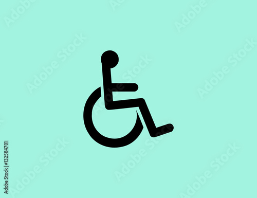 Vector disabled person flat symbol icon