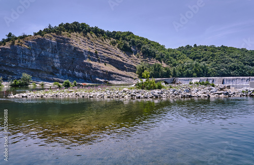 the threshold of the river Ardeche in France. © GKor