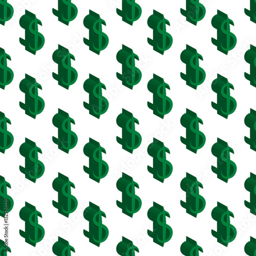 Green dollar money small sizes. Seamless pattern. Vector illustration
