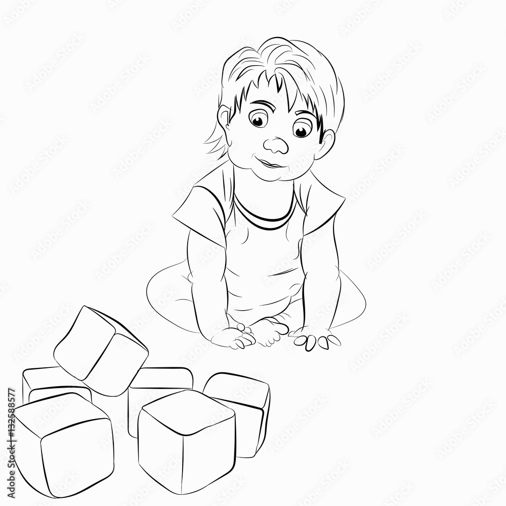 vector illustration of a small child, pupsika, baby. vector illustration of a small child, pupsika, baby.