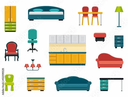 Furniture icons set