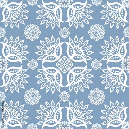 Ethnic Floral Seamless Pattern in The Oriental Style. Elegant Luxury Texture for Textile, Wallpapers, Backgrounds and Wrapping.