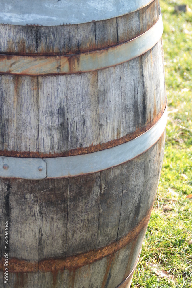 Old rusty wood barrel from winery in Styria Old rusty wood barrel from winery in Styria