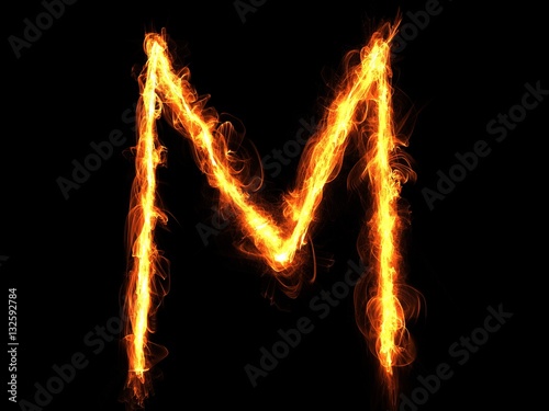 Buchstabe M aus Feuer