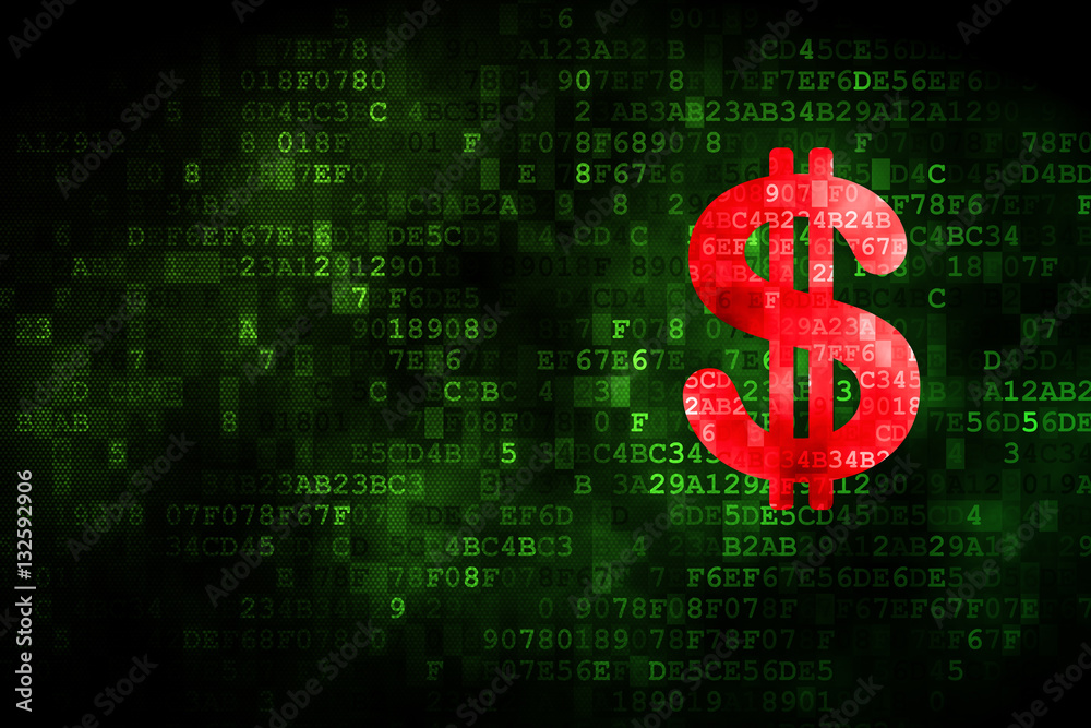 Currency concept: Dollar on digital background Currency concept: Dollar on digital background