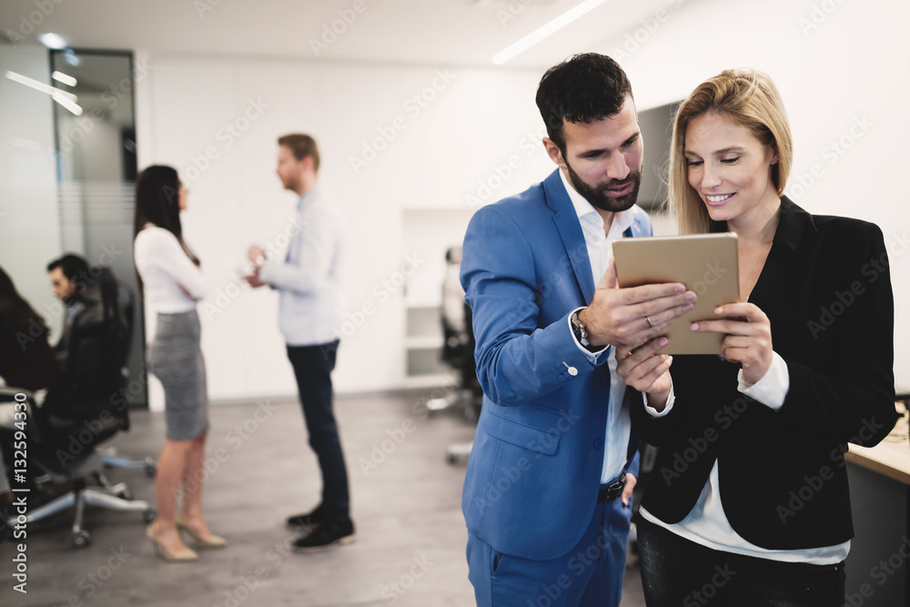 Business people brainstorming in office Business people brainstorming in office