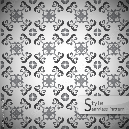 abstract monochrome lattice vintage geometric seamless pattern v