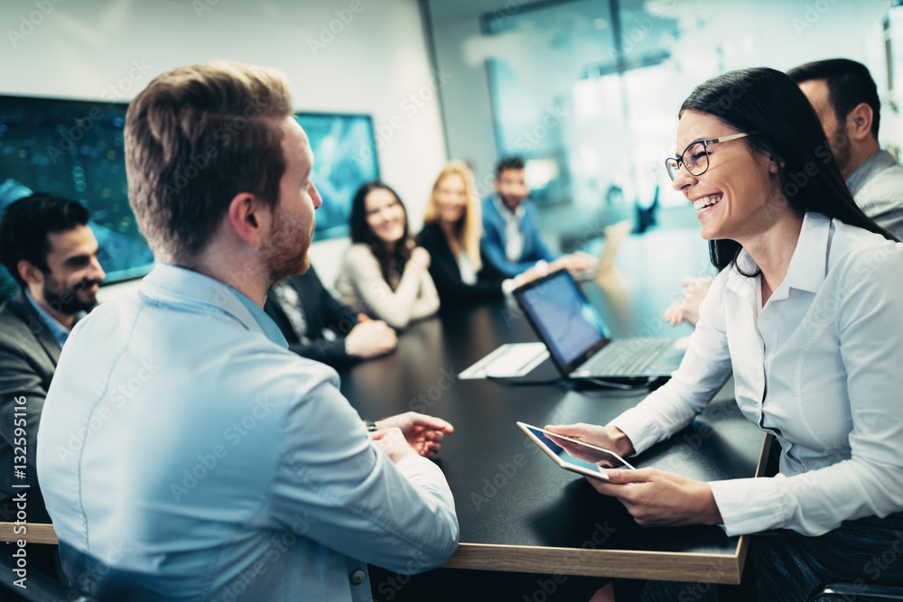 Fototapeta premium Business people conference in modern meeting room