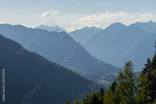 Mountains and peaks landscape. Kühtai glacier, natural environment. Hiking in the Stubai Alps. Sellrain valley, Tirol, Salzburg, Austria, Europe