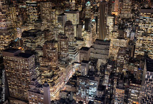 Bright city lights of New York City, USA