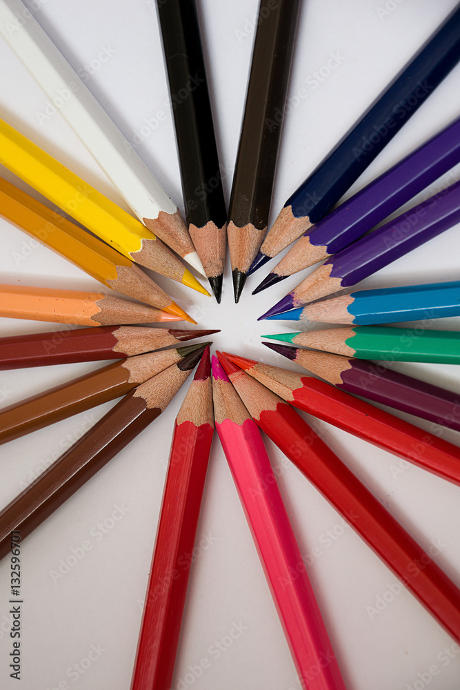 Naklejka premium Sharpened colored pencils