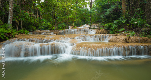 Fototapeta Naklejka Na Ścianę i Meble -  Gao Fu waterfall, the name was given after the name of the landlord and is located in Ngao district of Lampang province, Thailand