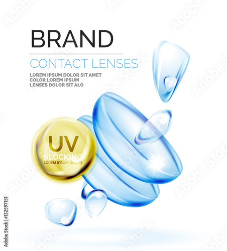 Vector eye contacts lenses ad template
