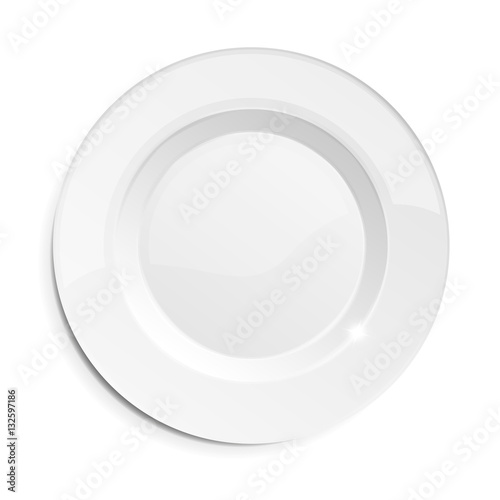 Vector realistic empty dish plate