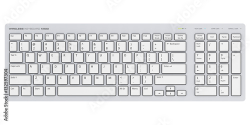 White wireless computer PC keyboard