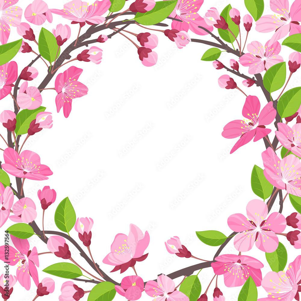 Pretty, beautiful Shabby Chick Cherry blossom background.
