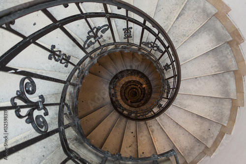 Spiral stairs in an old historic basilica.