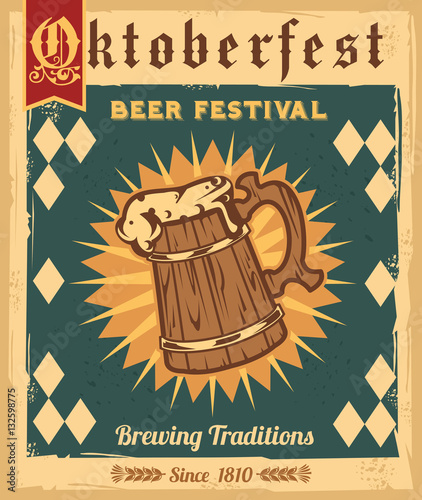 Wooden mug of beer